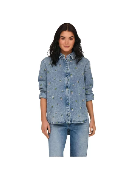 Košulja Only s cvjetnim printom plava