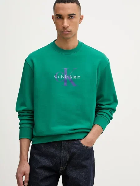 Calvin Klein Jeans mikina pánska zelená