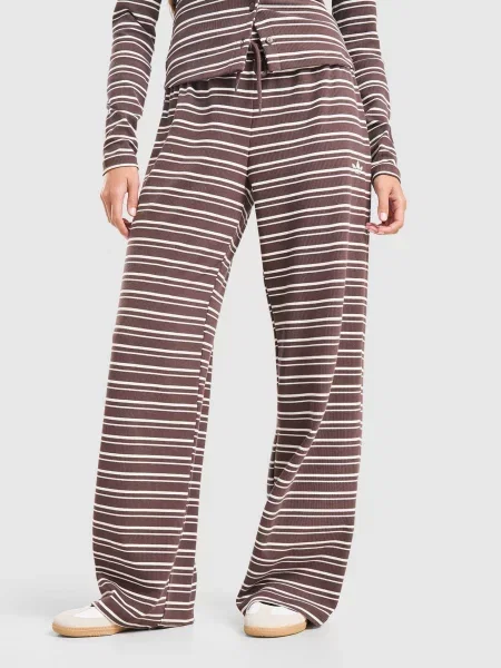 Adidas Spodnie Rib Stripe Pant brązowe
