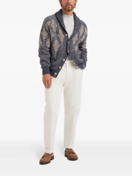 Sweter z golfem Brunello Cucinelli biały