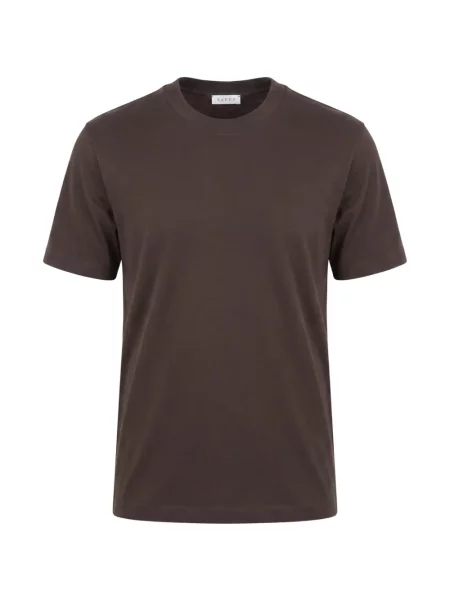 Scurt tricou Xacus cu decolteu rotund maro