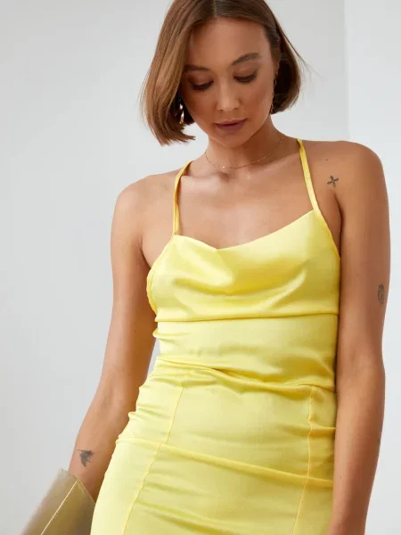 Rochie Fasardi cu spatele deschis galben