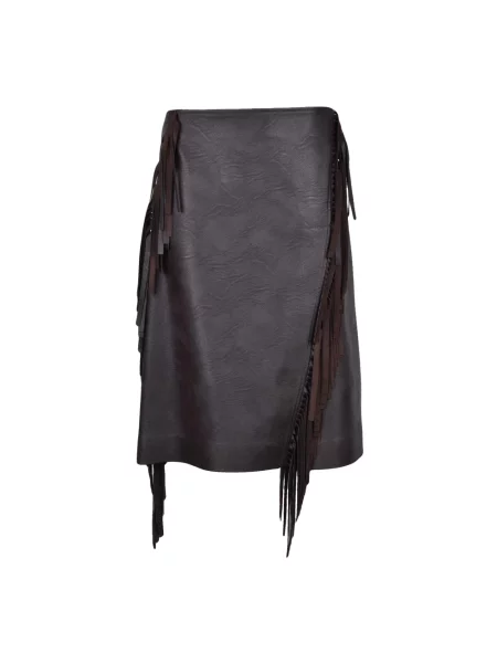 Spódnica skórzana Stella Mccartney brązowa