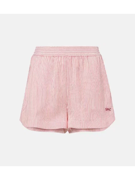 Pantaloni scurți Stella Mccartney de mătase cu dungi roșu