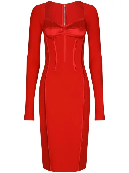 Rochie maxi Dolce & Gabbana lungă de costum roșu