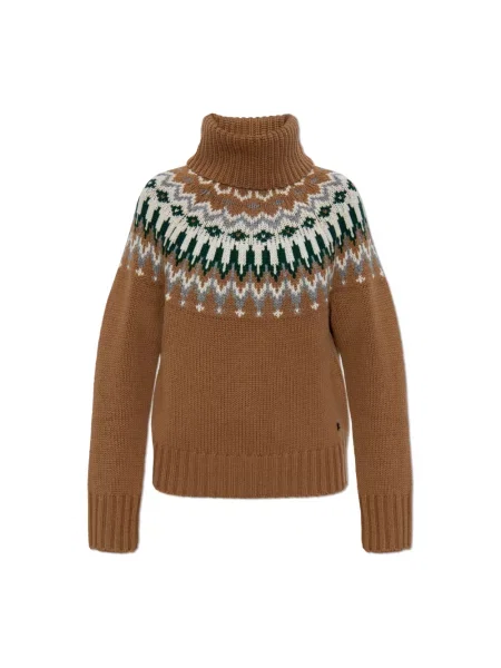 Sweter z golfem Bogner do golfa brązowy