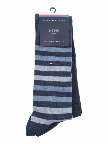 Skarpety z detalem z logo w zestawie 2 szt. model ‘DUO STRIPE SOCK’ Tommy Hilfiger niebieskie