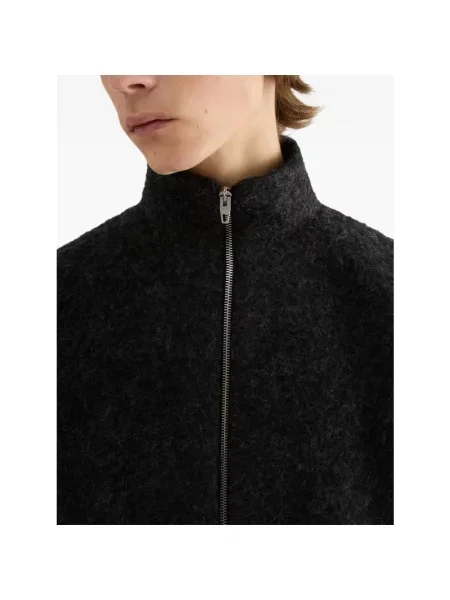 Kurtka Jil Sander wełniana ze stójką czarna