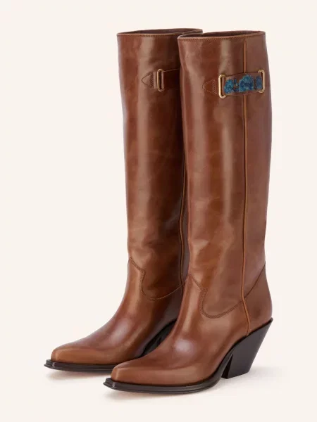 Chloé Kozačky Azelan amber brown hnědé