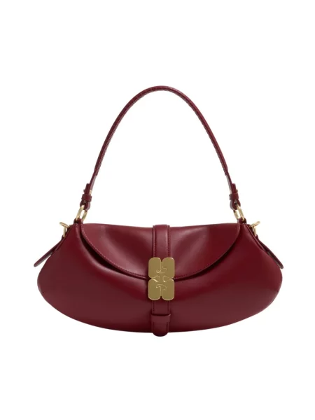 Torebka skórzana Ganni skórzana czerwona