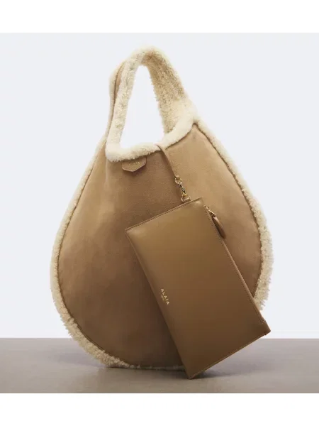 Semišová kabelka Alaïa béžová
