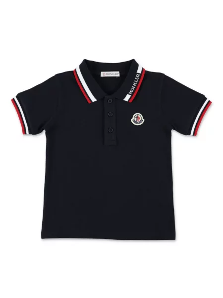 Koszulka polo dziecięca Moncler Enfant niebieska
