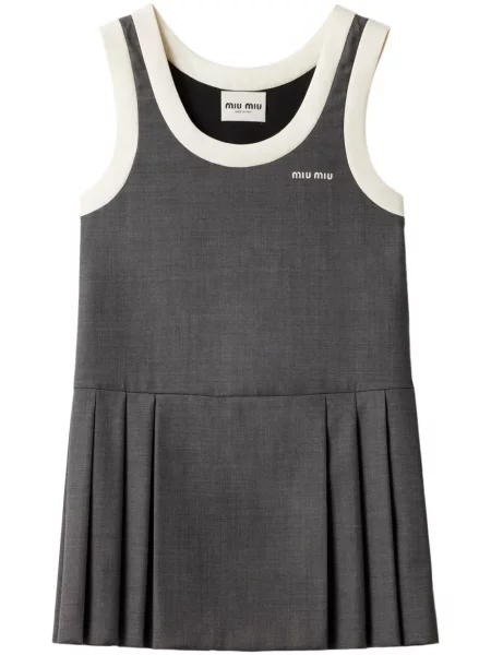 Mała mały sukienka mini Miu Miu garniturowa szara