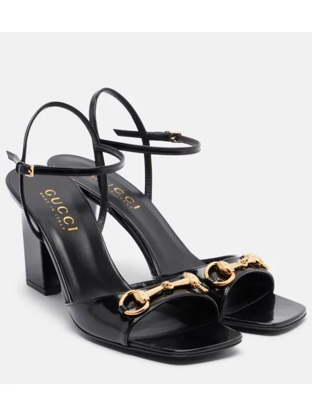 Sandale Gucci din piele slingback negru