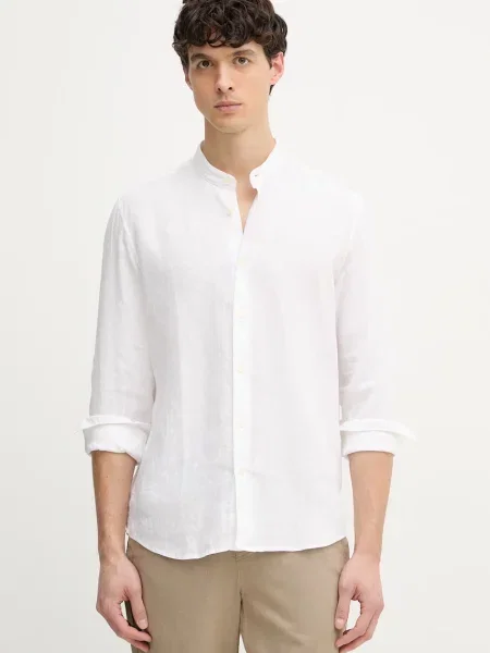 Marc O'Polo Cămașă bărbătească de in alb