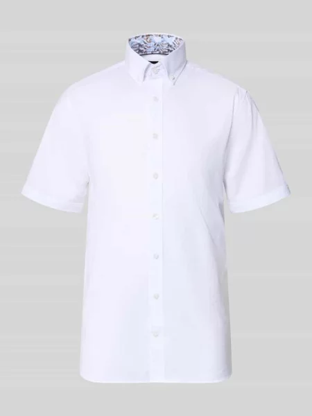 Koszula casualowa o kroju regular fit z kołnierzykiem typu button down Bugatti biała