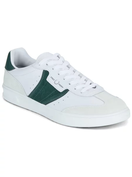 Pantofi Fred Perry din piele de căprioară alb