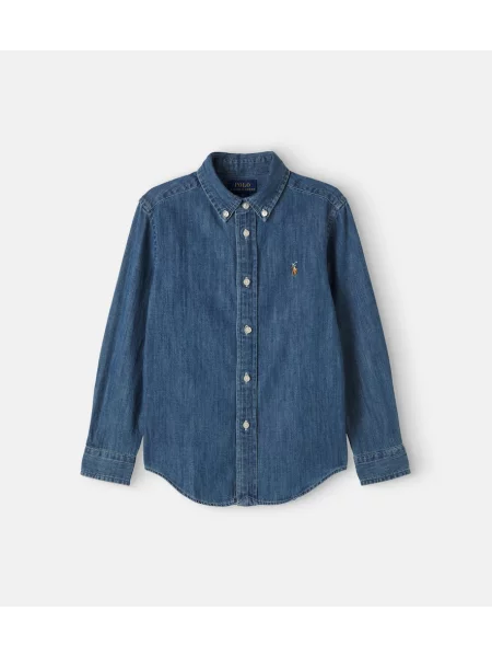 Τζιν πουκάμισο Polo Ralph Lauren μπλε