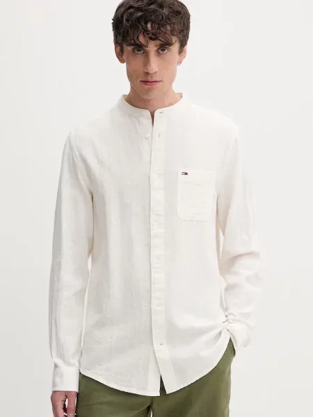 Tommy Jeans cămașă pentru bărbați cu in bej