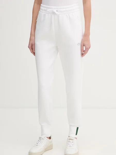 Lacoste pantaloni de trening pentru femei cu alb