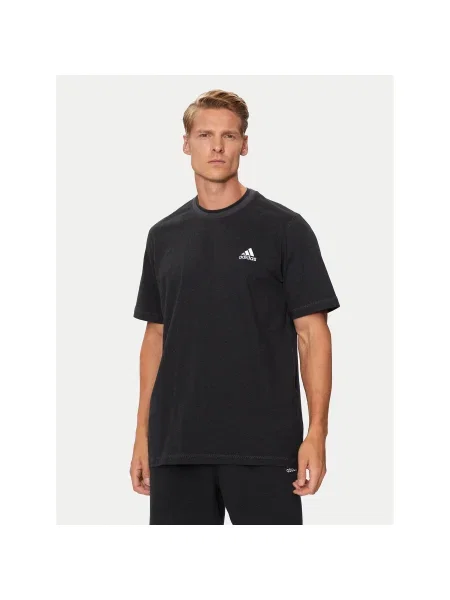 Melange póló Adidas fekete