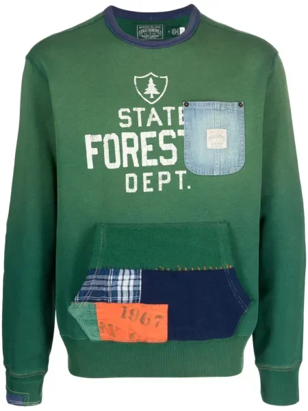 Medvjedić košulja Polo Ralph Lauren s okruglim izrezom s printom smeđa