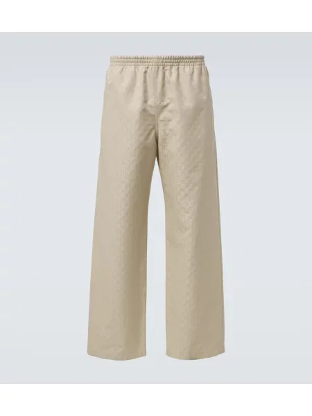 Pantaloni Gucci din canvas bej