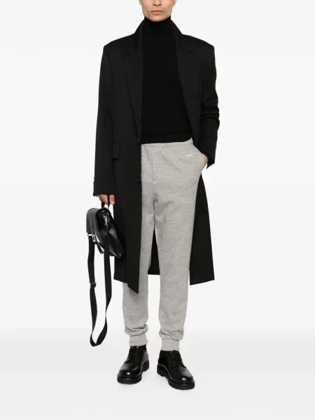 Pantaloni Prada cu broderie alergare gri