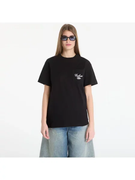 Tričko Carhartt WIP S/S Longhand Pocket T-Shirt UNISEX Black/ White XS bílé