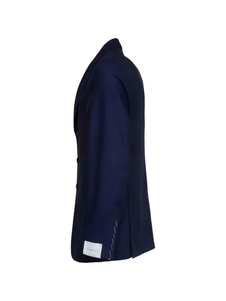 Klasikinis vienakrūtis švarkas Caruso su atvartu mėlyna