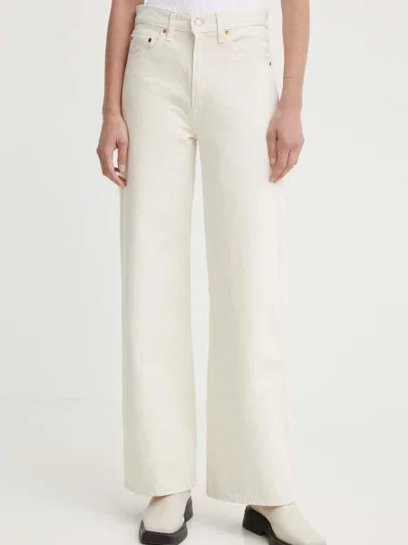 Levi's blugi wide leg pentru femei RIBCAGE WIDE LEG bej