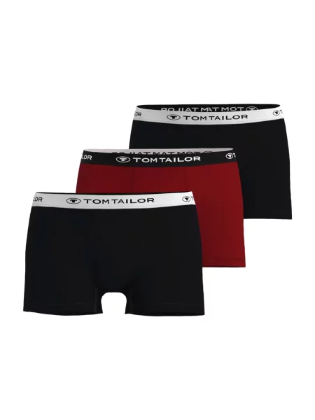 TOM TAILOR Boxeri roșu bordeaux / negru alb