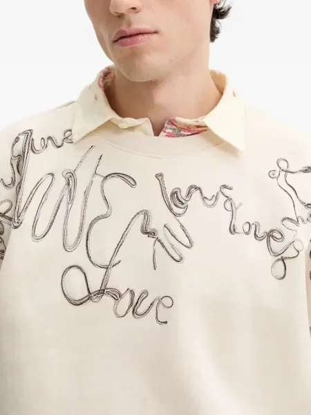 Hanorac crewneck Desigual cu broderie