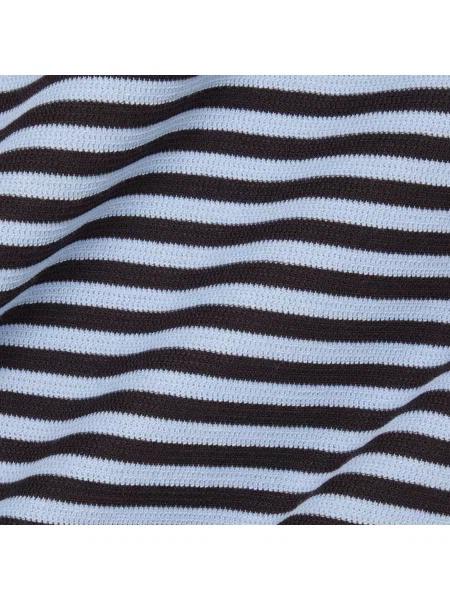 Lacoste T-Shirt W Paski O Teksturowanej Fakturze niebieski