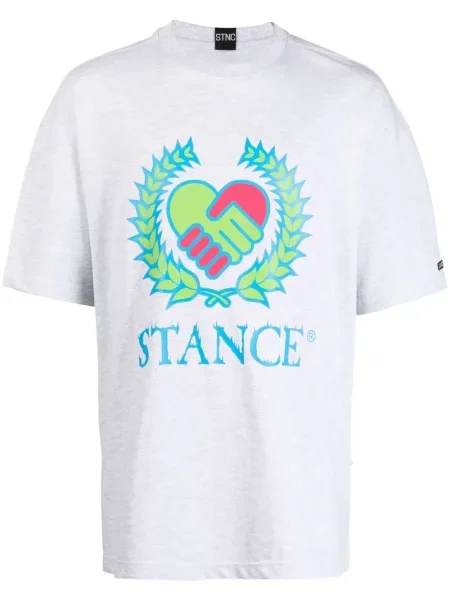 Tricou Stance cu imagine scurt gri