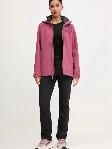 Jack Wolfskin kurtka outdoorowa Trailtime 2L bordowy różowa
