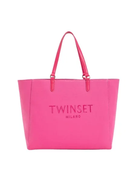 Torebka Twinset z logo fioletowa