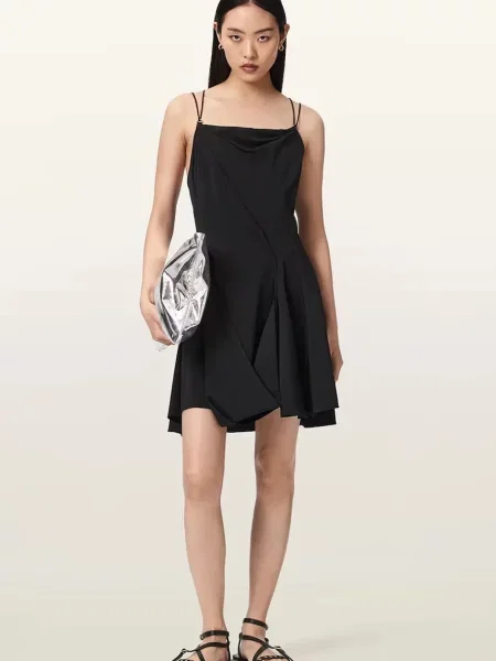 AllSaints rochie de vară CLAIRE negru