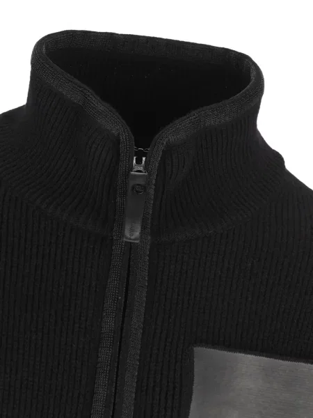 Cardigan Massimo Osti Studio tricotate cu autograf negru