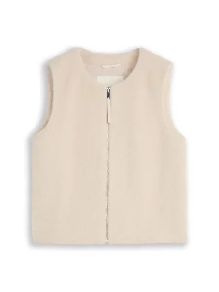 TOM TAILOR Vestă lână alb
