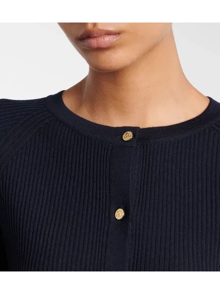 Vlnený orezané kardigán 's Max Mara modrá