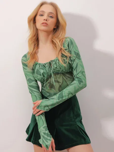 Trend Alacati Stili Блуза зелений