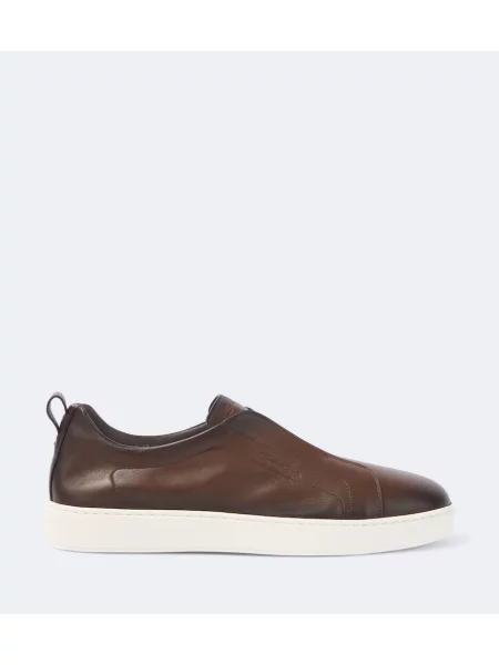 Chiloți Santoni din piele slip-on maro