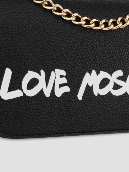 Кожаная сумка Moschino черная