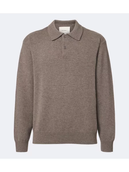 Tricou polo Lisa Yang din cașmir maro