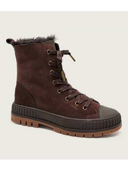 EMU Australia Căptușite botine Nomad Wanderer | piele întoarsă | shearling cu adaos de lână maro