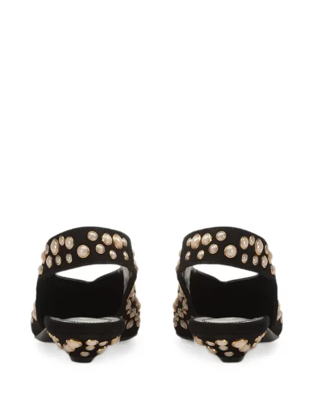 Pantofi cu toc Sergio Rossi cu perle slingback negru
