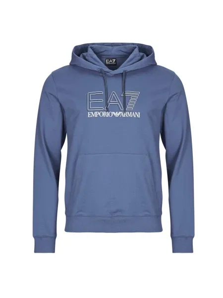Mikina s kapucňou Emporio Armani Ea7 modrá