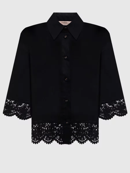 Кружевная рубашка Twinset черная