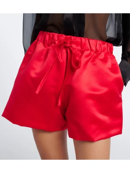 Pantaloni scurți Simone Rocha din satin roșu